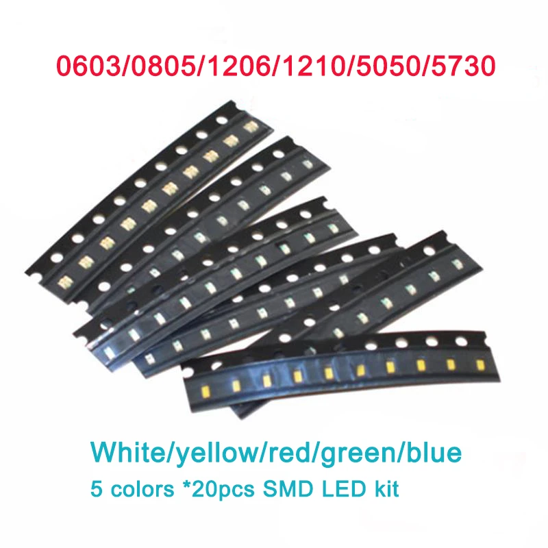 50Pcs RED Light 0603 SMD LED Superbright LEDs Assortment Kit DIY 