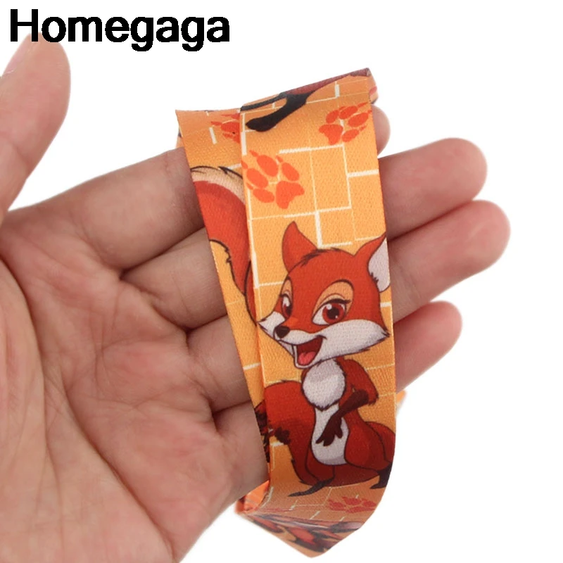 Homegaga Animal foxes keychains Accessories Safety Breakaway Phone USB ID Badge Holder Key Strap Tag lanyard D2318