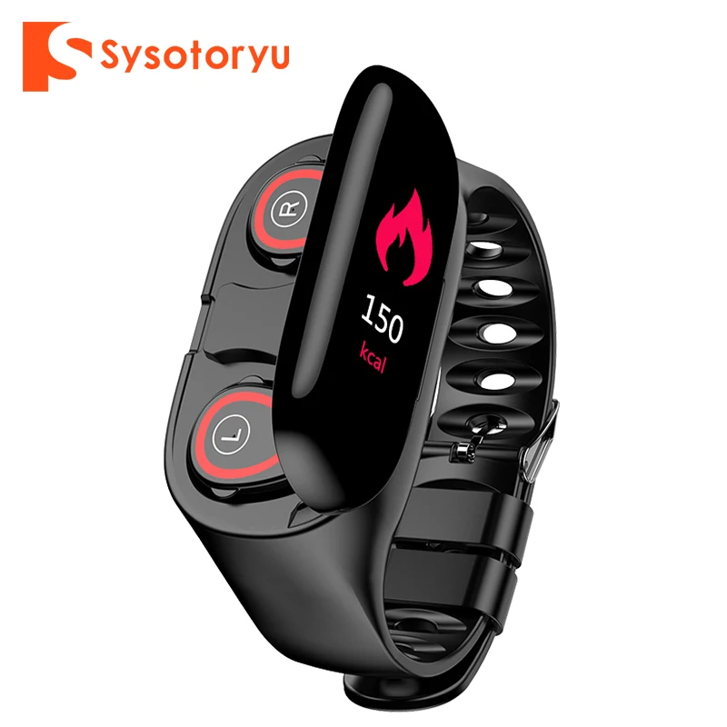 Умные часы SYSOTORYU M1 с bluetooth-наушником, пульсометром, артериальным давлением, дропшиппинг, часы для IOS, Android, телефона