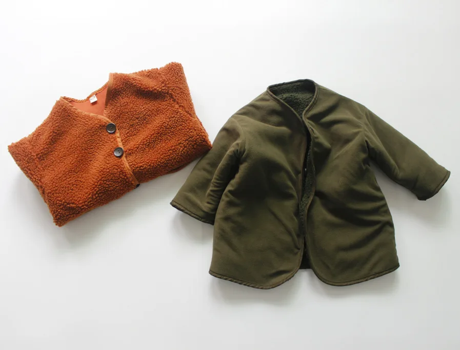 

Children Thick Coat Winter Style han ban Thick Velvet Middle Long Coat Polar Fleece in Berber Fleece Coat