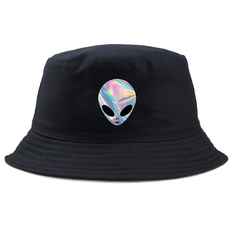 Tanio Unisex Alien drukuj wiadro kapelusz mężczyźni plaża słońce kapelusz