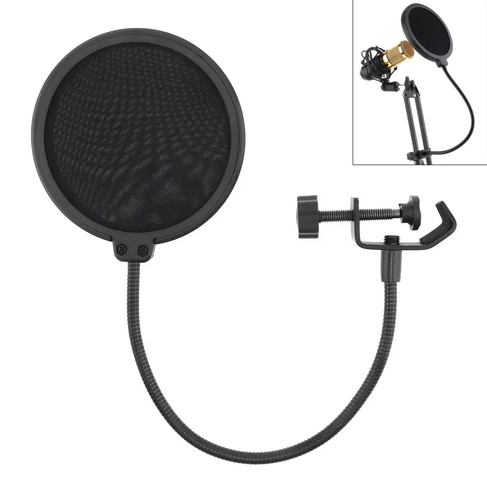 Double Layer Studio Microphone Flexible Wind Screen Mask Mic Pop Filter Shield for Speaking Recording Accessories