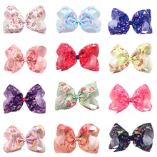 Европа и Америка детей заколки 6 дюймов нить ленты лук цветочный головной венок девушки вверх цветок оголовье