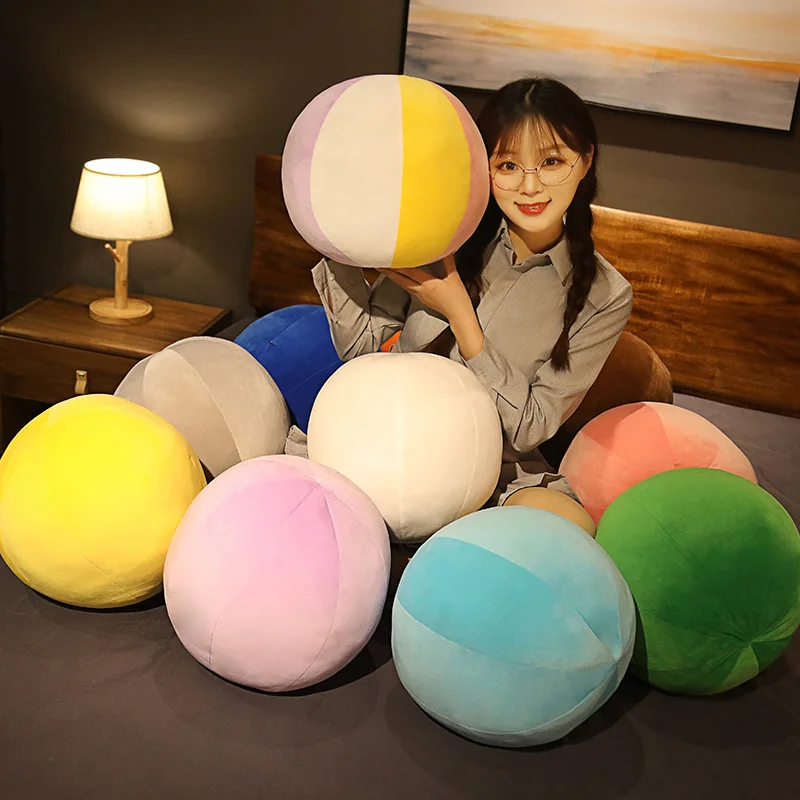 

New Nordic Style Rainbow Spherical Round Pillow Cushion Baby Comfort Toy Home Sofa Children Room Bay Window Home Decoration Gift