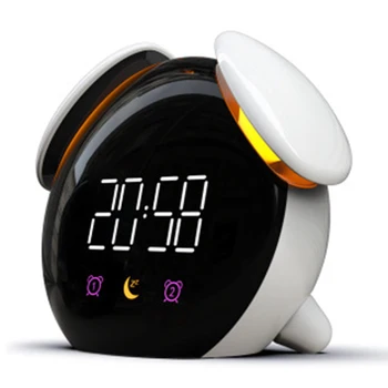 

HOT Press Sensor Led Clock Light Colourful Night Light Chargeable 2000MAh Night Lamp Children Bedroom Deside Lamp Alarm Nightlig