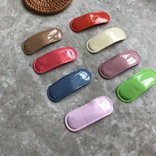 Детские аксессуары для волос в Корейском стиле; головной убор из искусственной кожи; детские заколки ярких цветов в форме эллипса для маленьких девочек