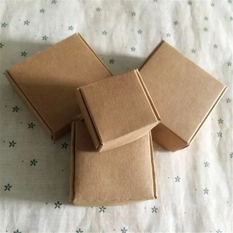 50pcs Blank Kraft Paper Handmade Soap Box Cardboard Paper Jewelry Box Wedding Party Favor Black Craft X-mas Gift Cosmetic Boxes