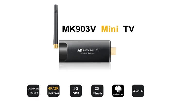 

MK903V RK3288 Quad Core Android 7.1 TV Stick 2GB Ram 8GB Rom HDMI 4K*2K H.265 2.4GHz/5GHz Dual WiFi OTG USB 1080P TV Dongle