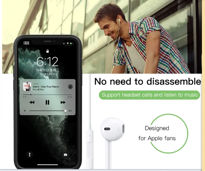 Чехол для аккумулятора для iPhone 11 Pro 11 Pro Max Music/Sync Smart power Bank, чехол для зарядного устройства для iPhone X Xs Max XR