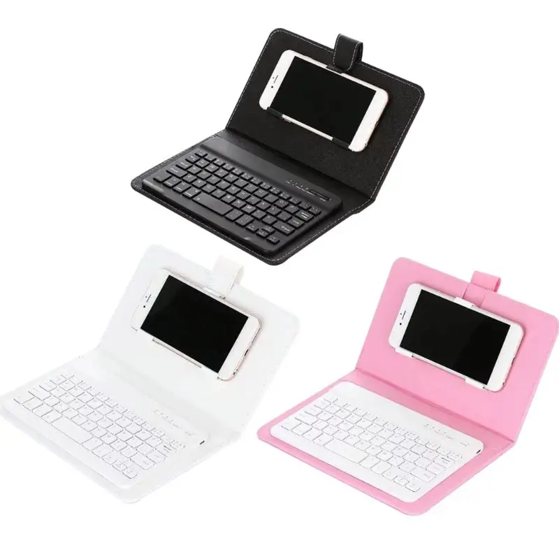 

Wireless Bluetooth Keyboard PU Storage Case Mobile Phone Protective Casing