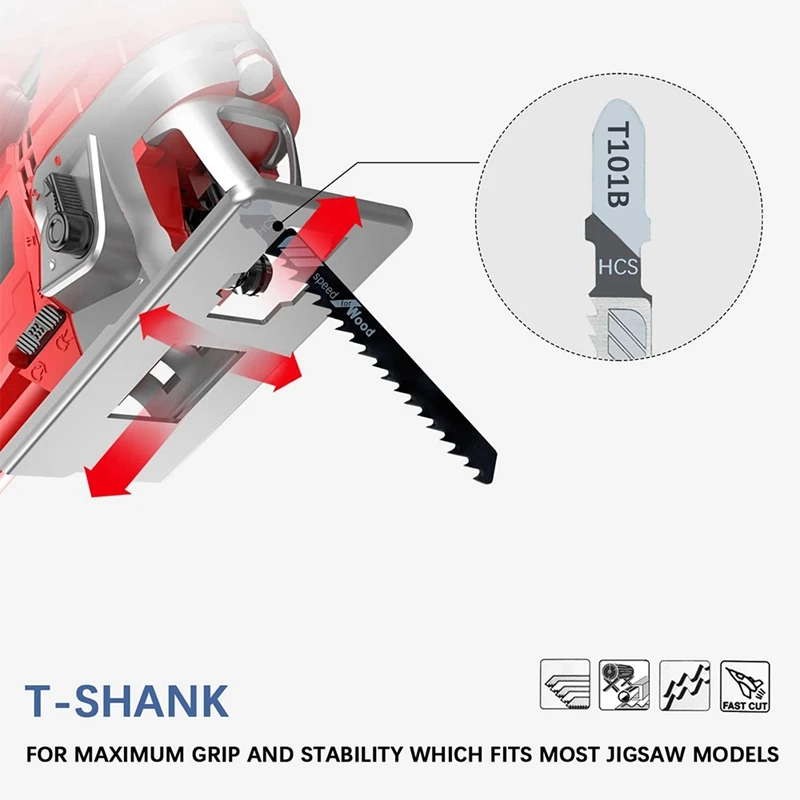 T119BO 12 TPI Assorted T-Shank Scrolling Jig Saw Blades Set for Precision Cutting Wood 20-Piece jig saw blades scroll saw blades