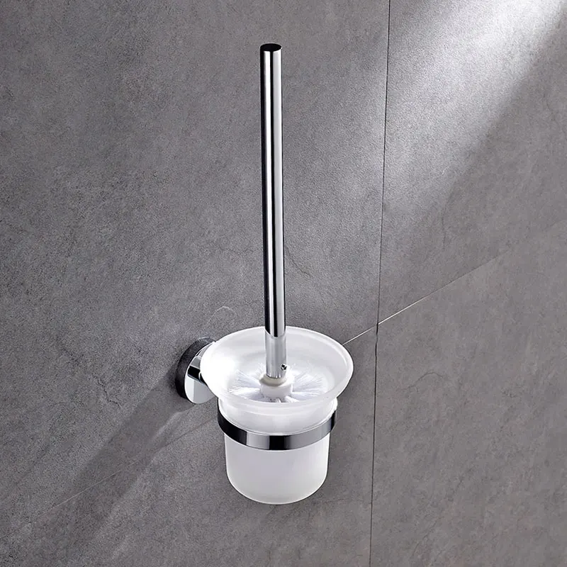Toilet Bowl Brush Holder for Bathroom Wall Mounted Stainless Steel Rust Resistance Cleaning Tools toilet brush holder