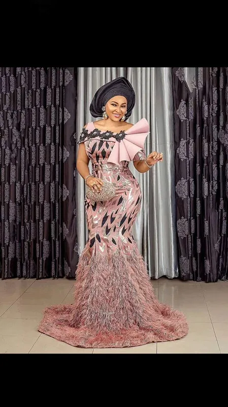 pink Good Quality Brocade Lace Tassel African Fabric Latest Popular Nigerian for Wedding Evening Dresses | Дом и сад