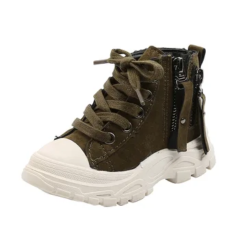 

Girls' boots 2020 new spring autumn single boots PU leather children's Martin boots waterproof British style boys short boots