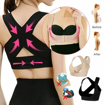 

UK Women Back Brace Shoulder Support Belt Vest Bra hunchback Posture Corrector
