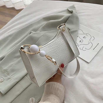 

Classic Texture Women Beads Handbag Purse Ladies Solid Creative Design Chic Totes Daily Elegant Shoulder Shopping Bag