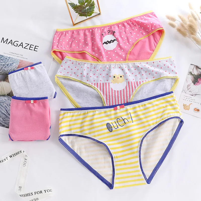 Детское хлопковое нижнее белье дышащие трусики для девочек мягкое женское с