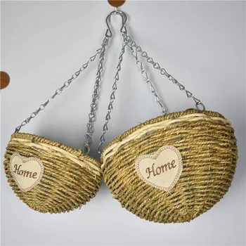 

Rattan semi-circular flowerpotflower plant stand flower arrangement hanging basketgarden decoration hanging basket