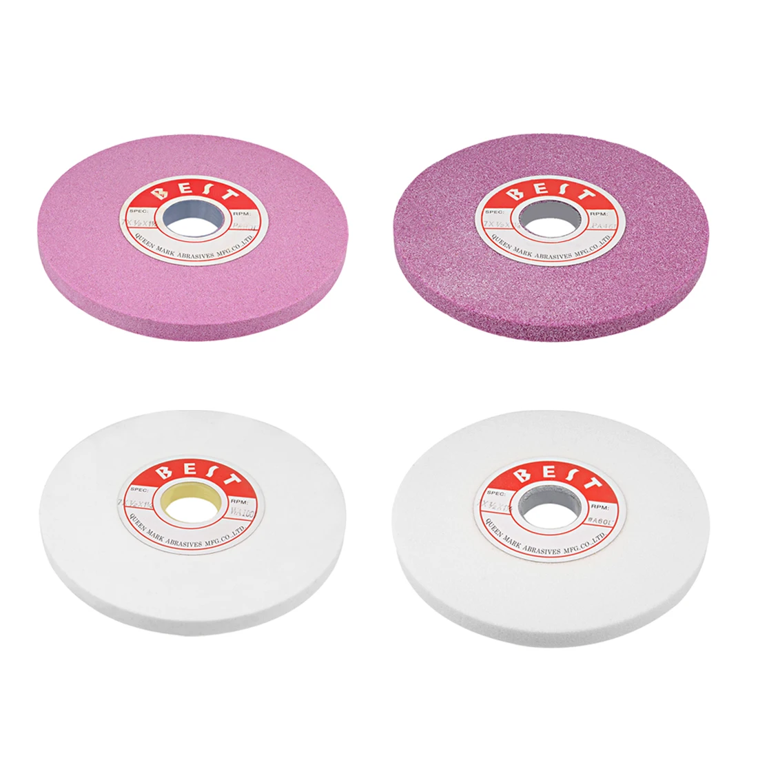uxcell 7-Inch Bench Grinding Wheels White Aluminum Oxide 100 Grit for appearance and sound inspection before installation | Инструменты