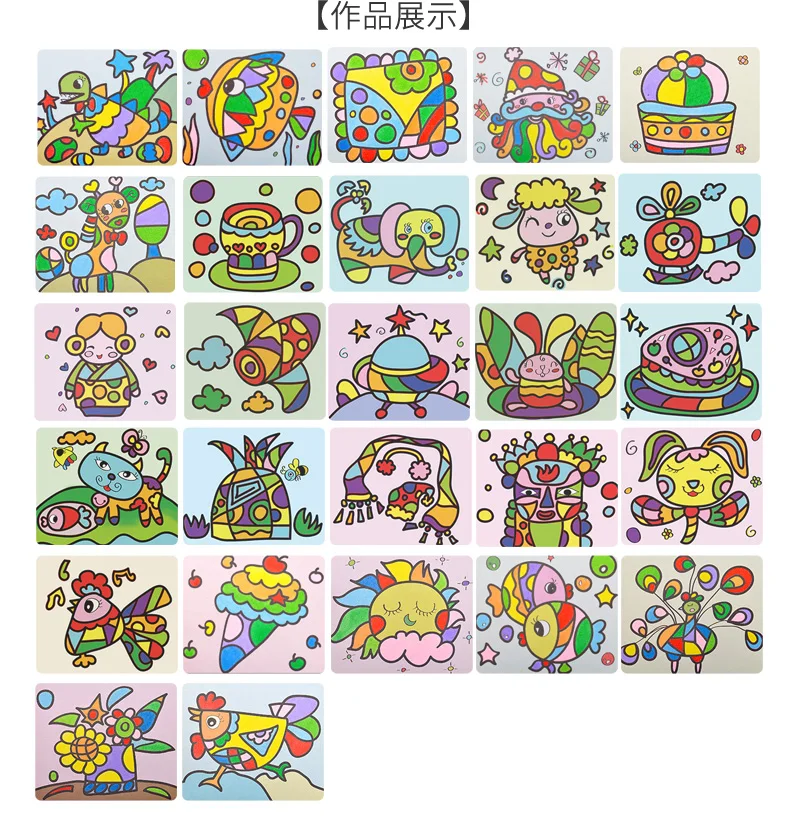 Sand Painting Children Colored Sand Scratch Drawing Set for Making Boy Baby DIY Unisex Sand Painting tempera painting Mainland C