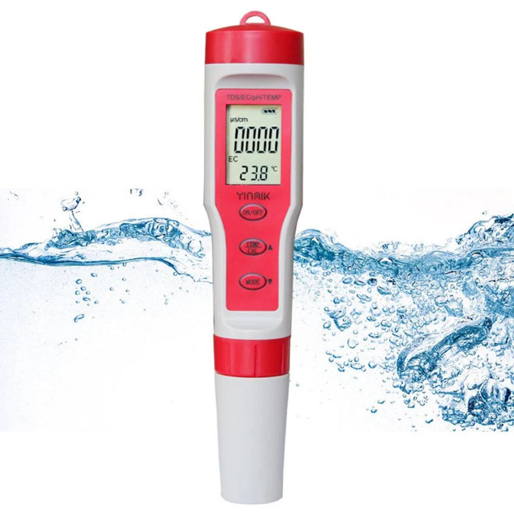 Большой экран монитор питьевой гидропоники портативный домашний точный измеритель качества воды PH TDS EC TEMP бассейн цифровой тестер 4 в 1