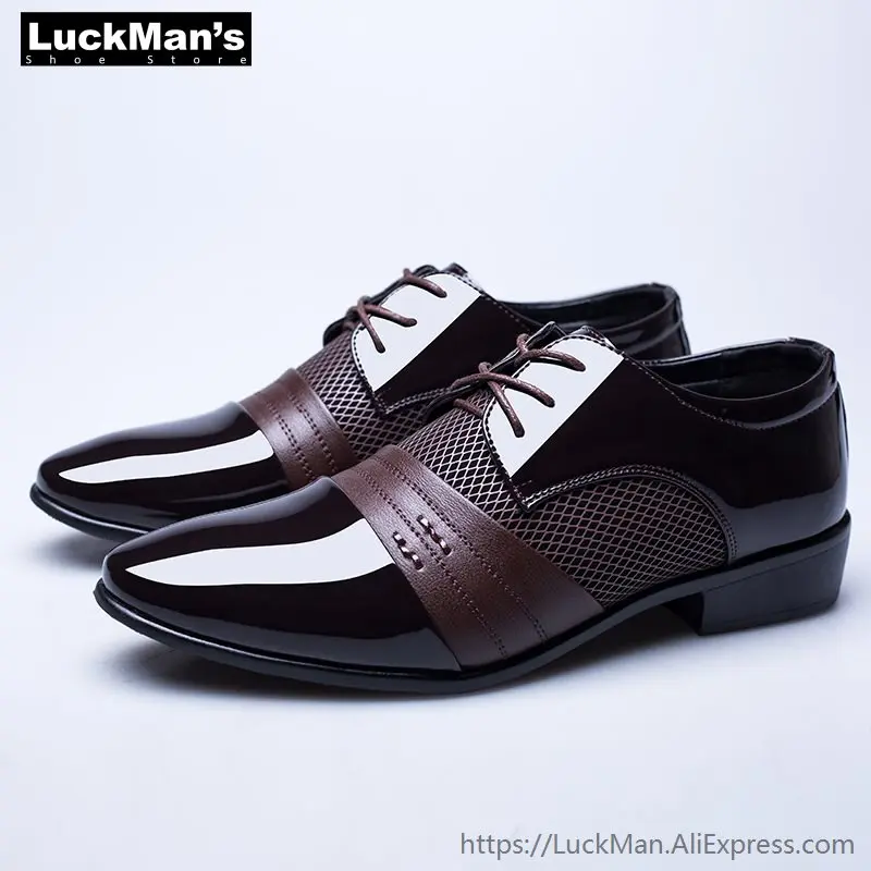LuckMan 2019 весенне осенняя деловая обувь женская 47 дюймов оксфордская лакированная