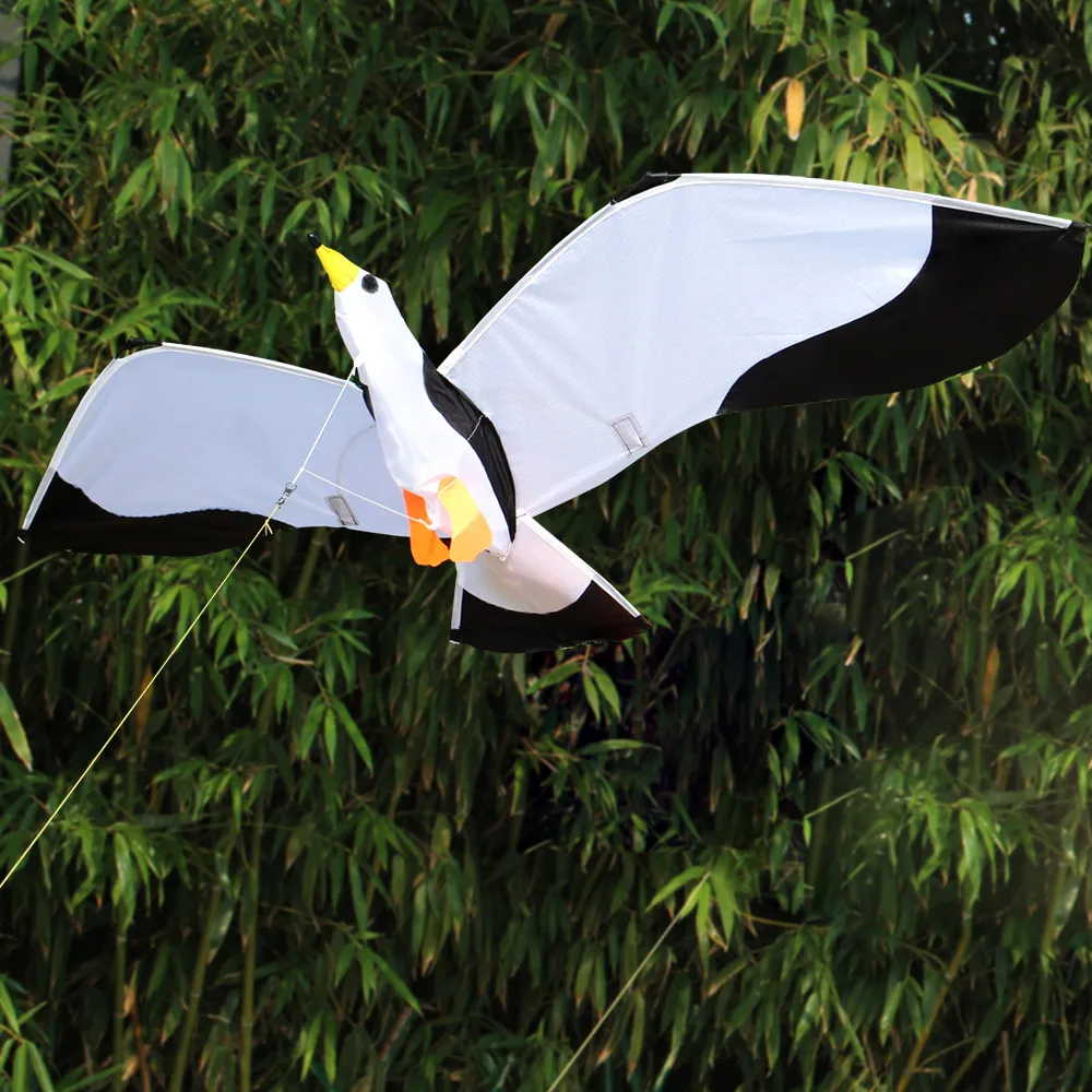 3D Seagull K-ite Kids Toy Fun Outdoor Fun Sports Flying Activity Family Game Children With Tail Fly Power Kite Plastic Handle