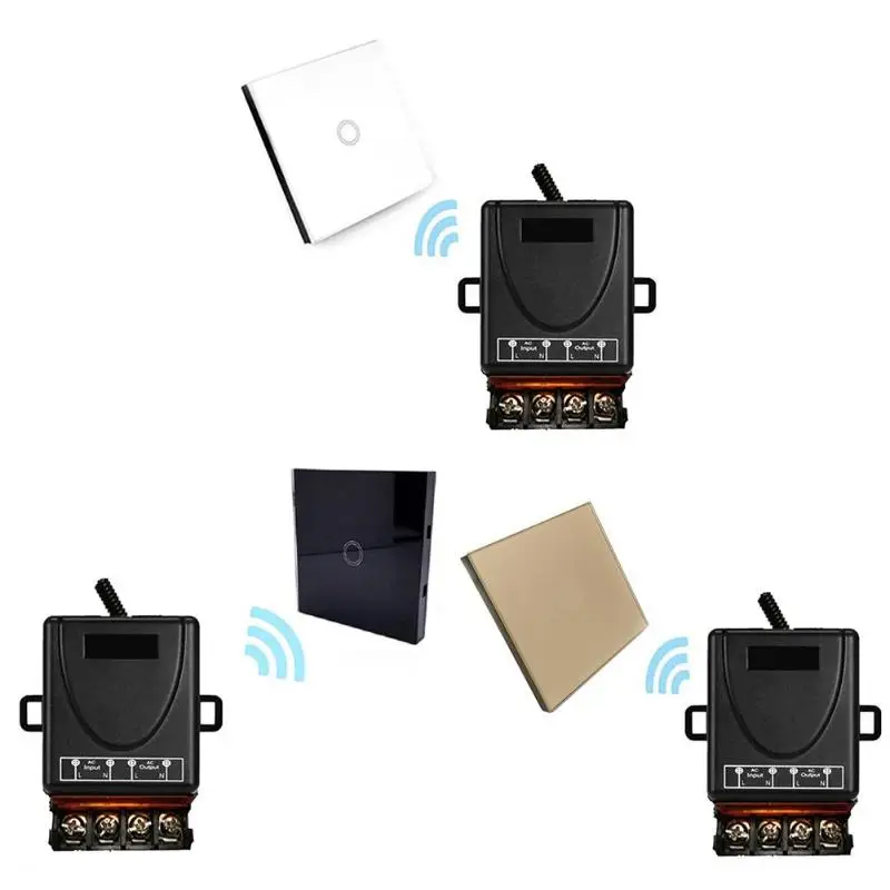

No Wiring Wireless Double Remote Control Light Switch Home Wall Interruptor