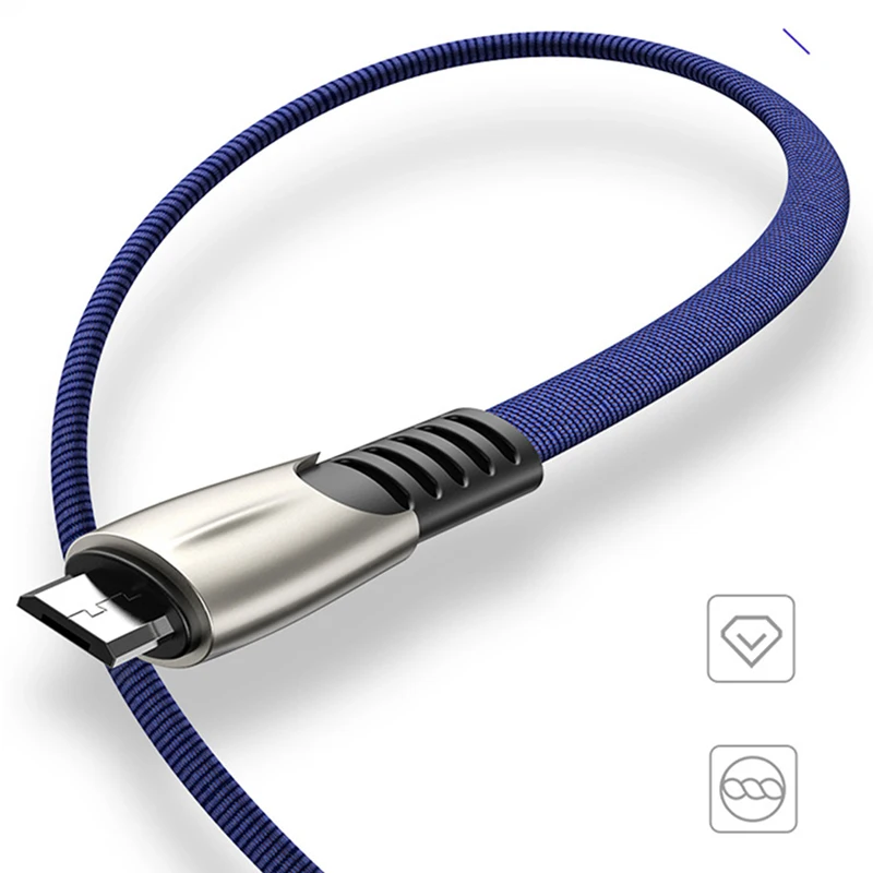 Провод для быстрой зарядки Micro USB кабель для передачи данных и зарядки type C вязаный кабель для смартфонов и сотовых телефонов PUO88