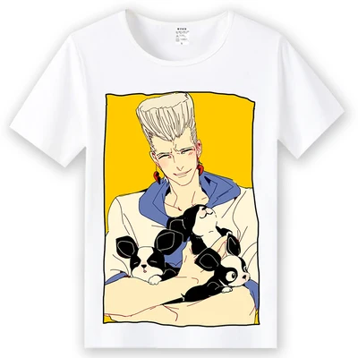 Аниме JoJo невероятное приключение Косплей Футболка Леоне abbacchio Higashikata Josuke для мужчин футболка футболки для девочек, топы