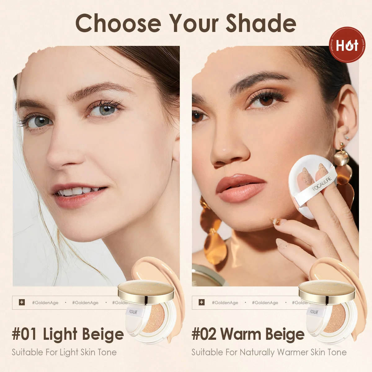 Makeup Concealer FOCALLURE Air Cushion Poreless BB Cream Waterproof Long Lasting Brighten Face Matte Foundation Cosmetics With Puff