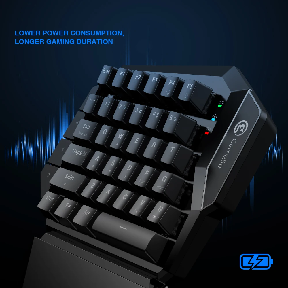 GameSir Z2 игровая беспроводная клавиатура и мышь Combo 2,4 ГГц механическая клавиатура с одной рукой с 4 силиконовыми клавишами