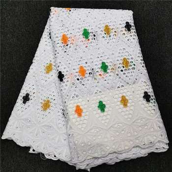 

High Quality Swiss Voile Laces Switzerland 100% Cotton African Dry Laces Fabric With Stone Nigerian Voile Lace 5 yards hl65-3117