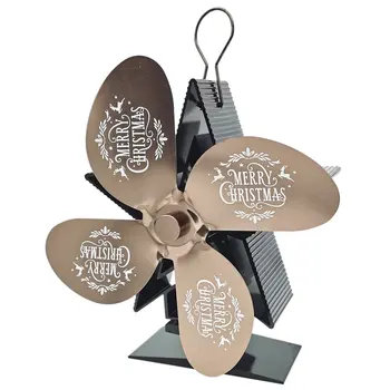 

Heat Fan Fireplace Five-Pointed Star Blower Heat Powered Stove Fan Quiet Fan Home Efficient Heat Distribution Eco Friendly