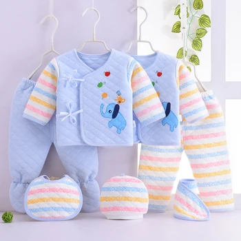 

7 Piece Winter Warm Newborn Baby Clothing Set Cotton Infant Clothes Unisex Baby Boys Girls Clothes for Newborns Set 0-3Months