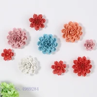 Creative Ceramic Flowers Peony Background Wall Hanging Decoration 3D Relief Handmade Ceramic Crafts Living Room Background Wall 1