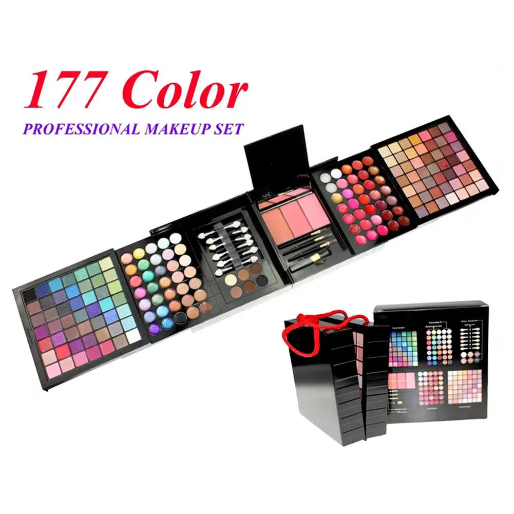 Makeup Set 177 Colors Eyeshadow Palette 98 Eye Shadow + 35 Lip Gloss 3 Blush +14 Concealer Brush Cosmeties | Красота и здоровье
