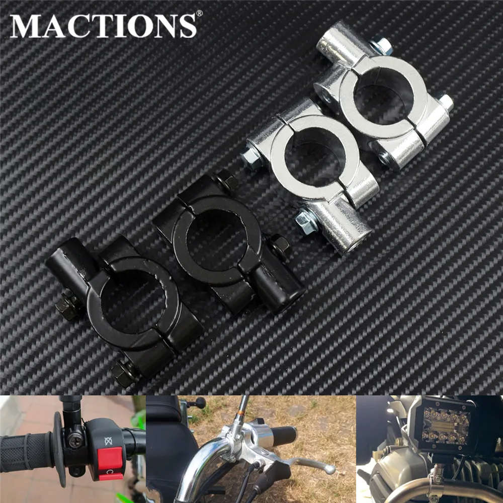 2xMotorcycle Handle Bar Mirror Adapter Mount Holder Bracket Rearview Handlebar Mirrors Clamp Black/Chrome For Harley Honda | Автомобили и