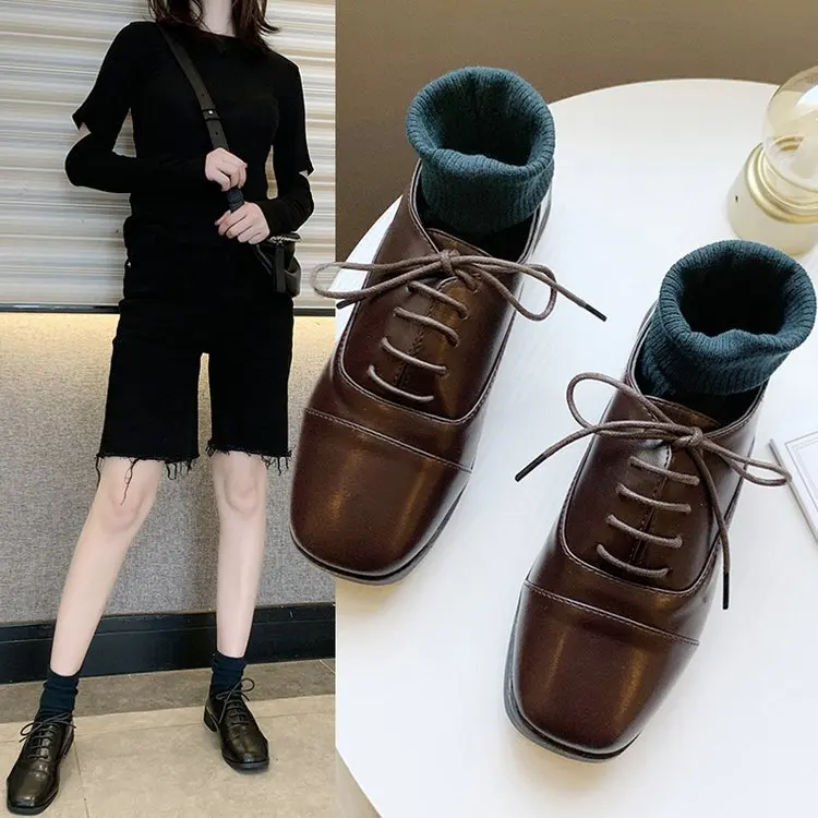 

British Style WOMEN'S Shoes Spring And Autumn New Style 2020 Online Celebrity Fashion Comfortable Trendy Shoes Versatile Black A