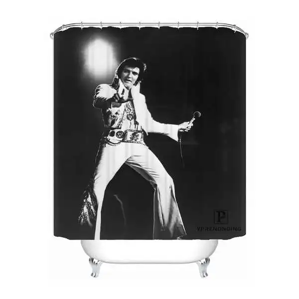 Shower Curtain Custom Rock by Elvis Водонепроницаемая занавеска для душа домашняя ванная комната s крючки полиэфирная ткань мульти Sizes180509-08 - Цвет: Shower Curtain