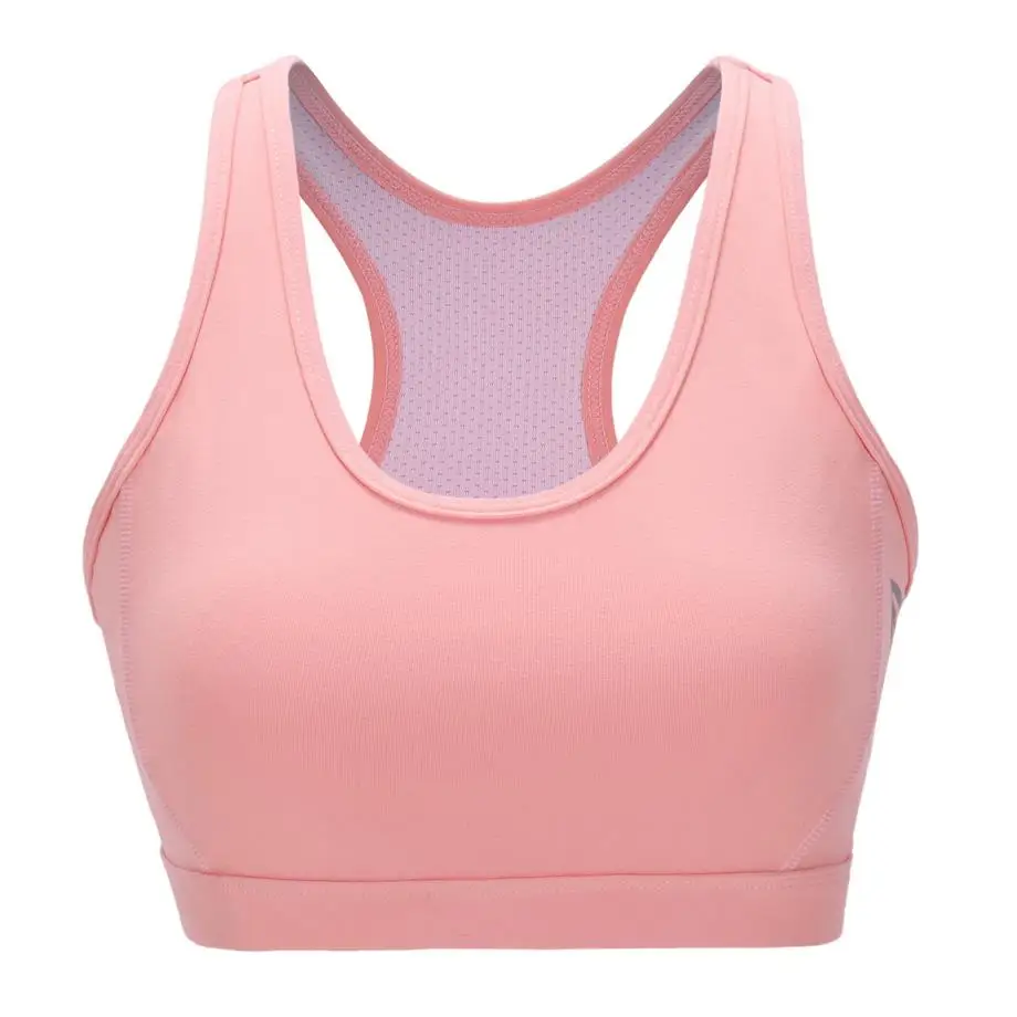 Pink Спортивный бюстгальтер с карманом Женская однотонная майка для занятий йогой короткий топ для фитнеса пуш-ап тренажерный зал ударостойкий чехол для бега Быстросохнущий жилет - Цвет: Pink