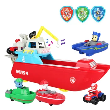 

New Spain Master Toys Juguete Sea Sound Music and Rescue Light Yacht Base Toy Anime Action Figure Model Toys for Children Gift