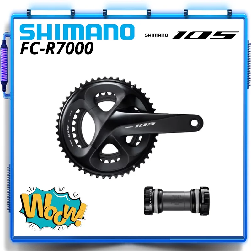 Shimano-ボトムブラケット付き自転車クランクセット,11sクランクセット105 FC-R7000 34t bbr60,170mm,11vクランク 2022年最新海外 FC-R7000 50-34t 170mm 105 クランク パーツ