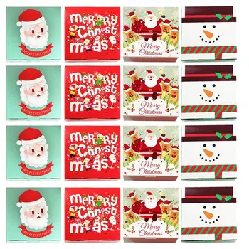 

16pcs Xmas Gift Box Candy Box Gift Packing Box Baking Paper Box (Mixed Style)