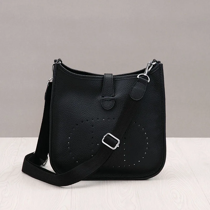 Новые сумки из натуральной кожи женские сумки-мессенджеры Дизайнерские повседневные женские сумки через плечо - Color: black28CM