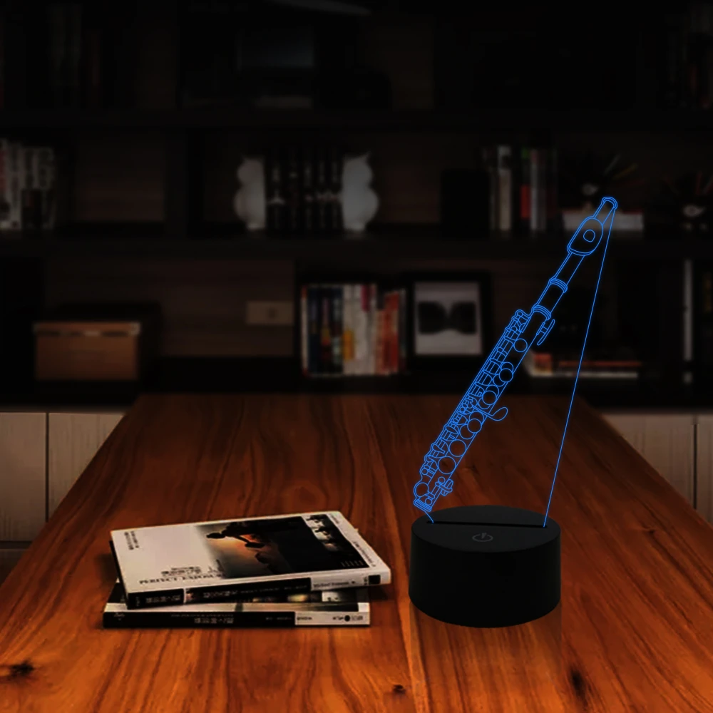 La Flauta instrumentos musicales luces led decorativas colores cambiantes luces de Navidad decoración al aire libre hogar|Lámparas de mesa -