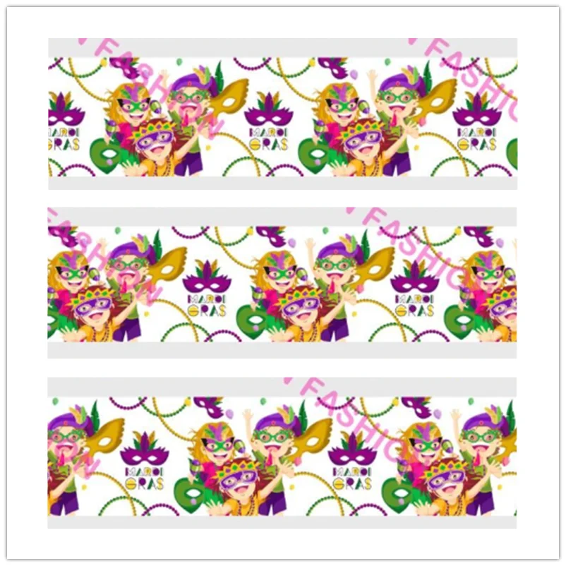 Q& N лента 16 мм 22 мм 25 мм 38 мм 50 мм 75 мм Mardi Gras& св. Патрик мультфильм печатных корсажная/враг ленты DIY Швейные банты подарок