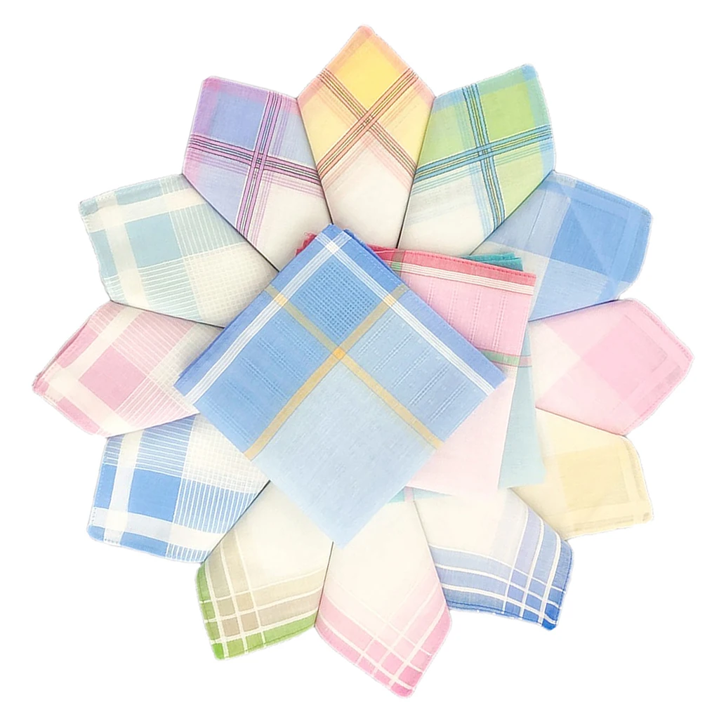 Mini Handkerchief 12 Pieces of Cotton Handkerchiefs for Men And Women 30cm