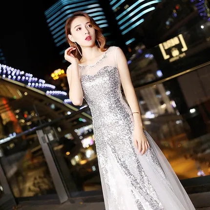 

High-End Banquet Evening Dress Women's 2019 New Style Elegant Nobility Elegant Annual General Meeting Host Dress Long Slimming