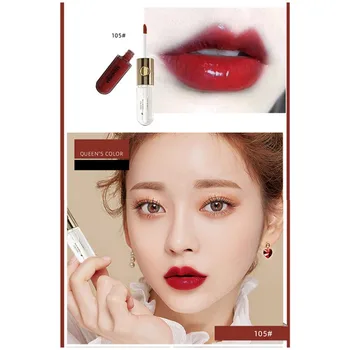 

Minshzee Lip Glaze Moisturizing Non-stick Cup Waterproof Long-lasting Double-end Lip Gloss